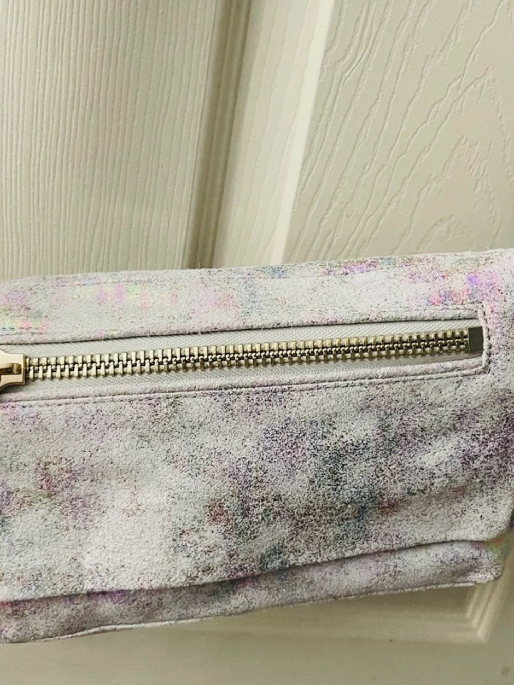 Aimee Kestenberg Iridescent Silver Crossbody with Leopard-Print Lining - Picture 5 of 9
